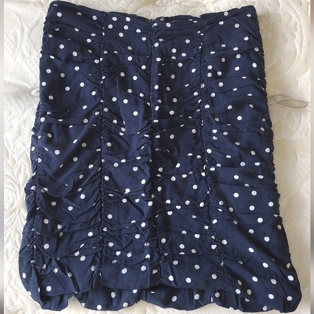 Francesca's Mi Ami Ruched Polka Dot Bodycon Mini Skirt size XS